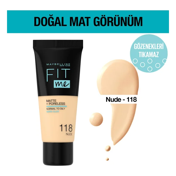 Maybelline Fit Me Matte + Poreless 250 Sun Beige 30 Ml Likit Fondöten - Görsel 10