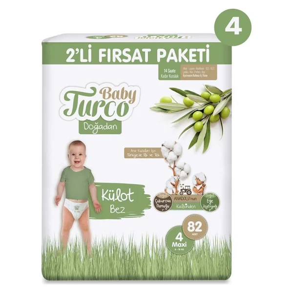 Baby Turco Doğadan 4 Numara Maxi 82'li 4 Adet Külot Bez - Görsel 2