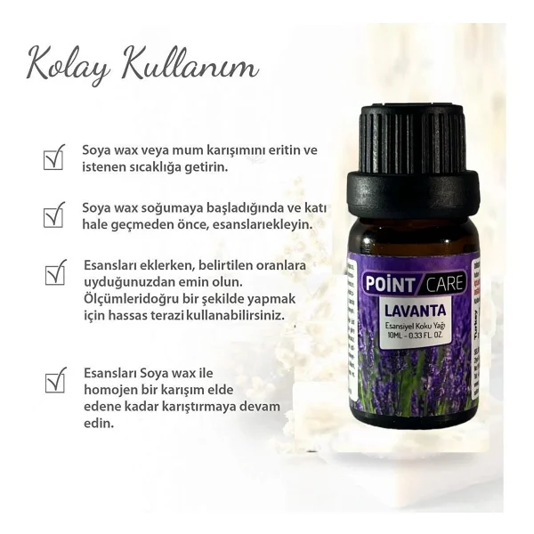 Ay Magnet Point Care Lavanta Mum Esansı 10ml , Mum Koku Soya Wax Esansı Lavanta Kokulu (1 Adet) - Görsel 4
