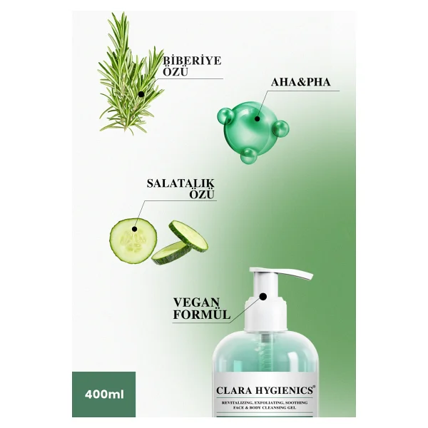 Clara Hygienics Rosemary Touch Yüz Ve Vücut Temizleme Jeli 400 Ml - Görsel 9