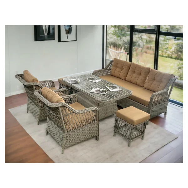 Tu Tienda Petra 3+1+1+Masa Puflu Rattan Bahçe & Balkon Takımı - Görsel 8