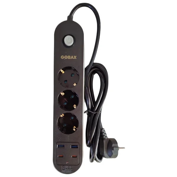 Gobax Termal Akım Korumalı 3xpriz 2usb & 2type-C 2mt Uzatmalı Priz - Görsel 2