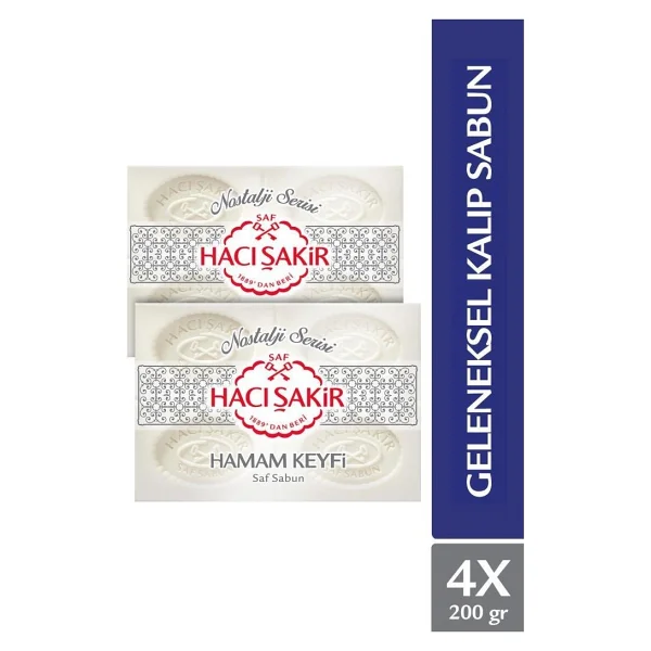 Hacı Şakir Hamam Keyfi Saf 4x200 Gr 2 Adet Sabun - Görsel 4