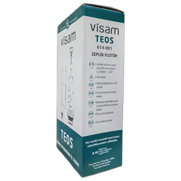 Visam Teos Basmalı Rezervuar İç Takımı Ø40 Mm Hızlı Dolum Ve Sessiz Çalışma Özelliği İle - Görsel 2