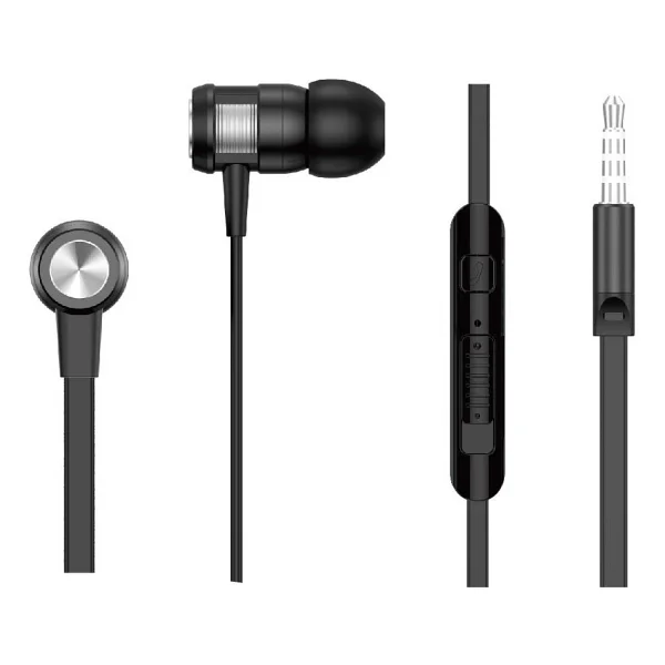 Lucatech Samsung Xiaomi Oppo Huawei Uyumlu Slikonlu Metal Kafa Kulaklık 3.5 Mm Jack Girişli - Siyah - Görsel 6