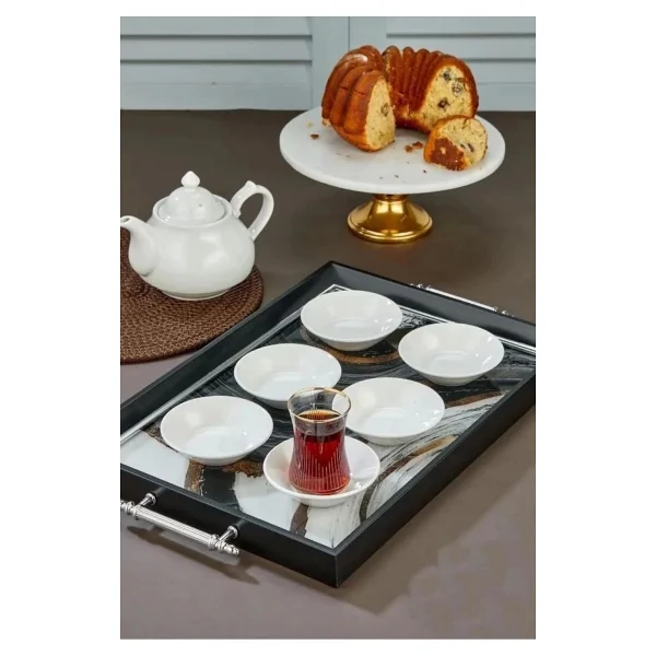 Cooker Ckr4144 Porselen Beyaz Çay Tabağı 6 Lı - Görsel 2