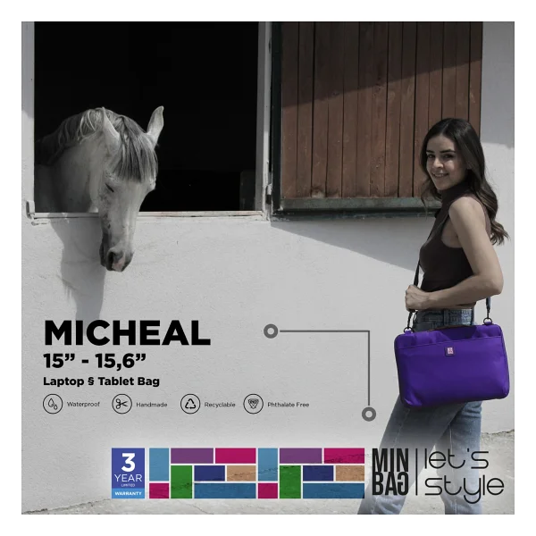 Minbag Micheal Gri 15" Laptop Çantası - Görsel 5