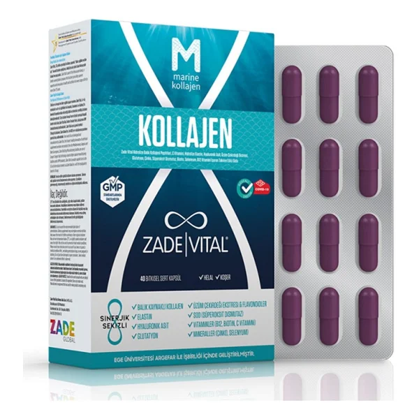 Zade Vital Marine Collagen + Hyaluronic Acid 40 Kapsül - Görsel 8