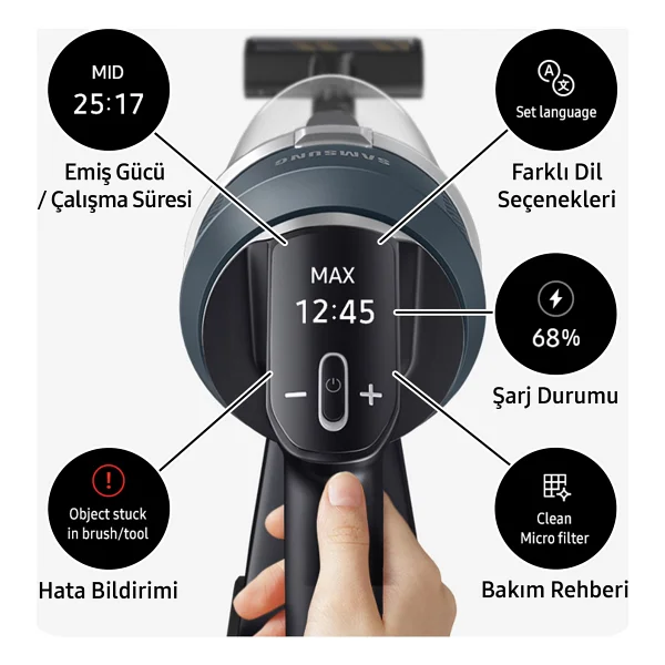 Samsung Jet 85 Vs20c8524tb/Tr Şarjlı Dikey Süpürge - Görsel 4