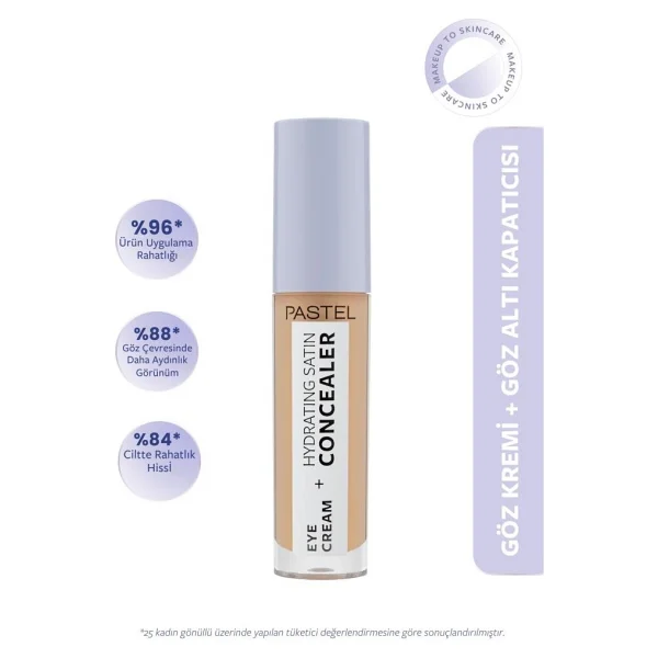 Pastel Eye Cream + Hydrating Satin 66 Deep Medium 4.3 Ml Likit Kapatıcı - Görsel 8