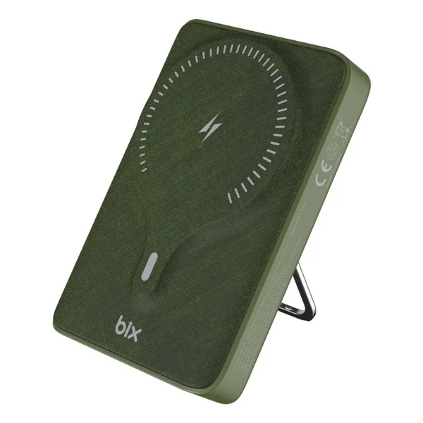 Bix Pb105 Yeşil 10000 mAh Hızlı Şarj Kablosuz Powerbank - Görsel 7