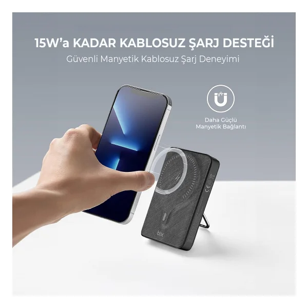 Bix Pb105 Yeşil 10000 mAh Hızlı Şarj Kablosuz Powerbank - Görsel 2