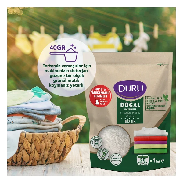 Duru Granül Matik Sabun Klasik 3x1 Kg Paraben,Sles,Silikon Ve Boya İçermez - Görsel 2