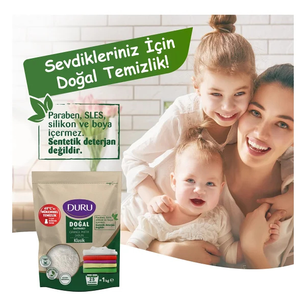 Duru Granül Matik Sabun Klasik 3x1 Kg Paraben,Sles,Silikon Ve Boya İçermez - Görsel 3