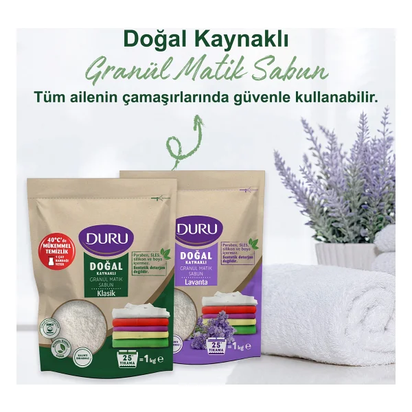 Duru Granül Matik Sabun Klasik 3x1 Kg Paraben,Sles,Silikon Ve Boya İçermez - Görsel 5