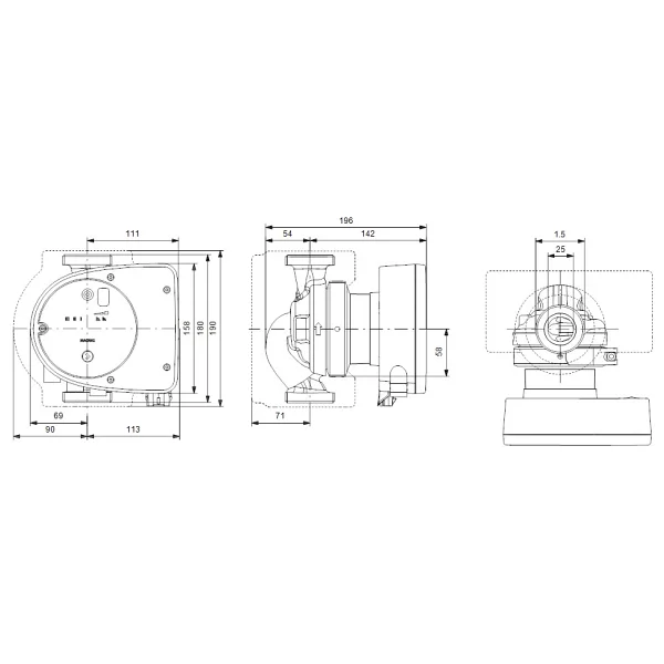 Grundfos Magna1 25-120 180 Mm Frekans Konvertörlü Sirkülasyon Pompası - Görsel 3
