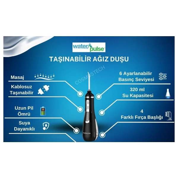 Waterpulse V500 Siyah Ağız Duşu - Görsel 3