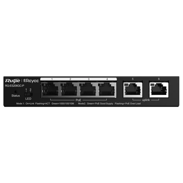 Ruijie Reyee Rg-Es206gc-P 6 Port 10/100/1000 Mbps Gigabit Switch - Görsel 2