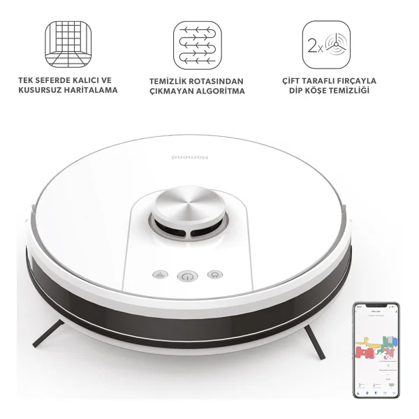 Homend Alex Laser Pro 1286h Akıllı Robot Süpürge - Görsel 3