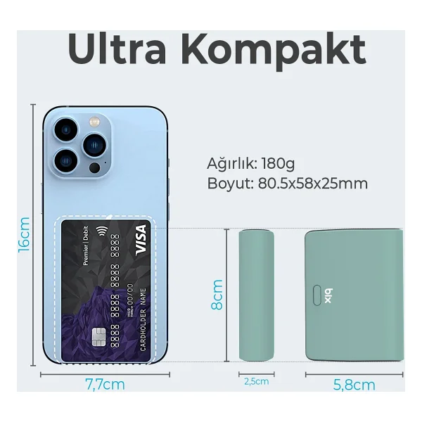 Bix Pb106 Yeşil 10000 mAh Hızlı Şarj Powerbank - Görsel 2