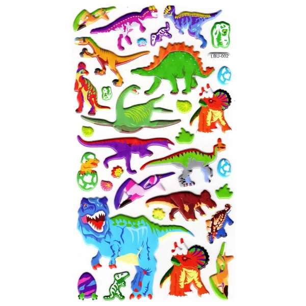 Limmy Sticker Kabartmalı Stiker Defter Planlayıcı Etiket Lbu-002 - 17 X 9 Cm - Dinozor - Görsel 3