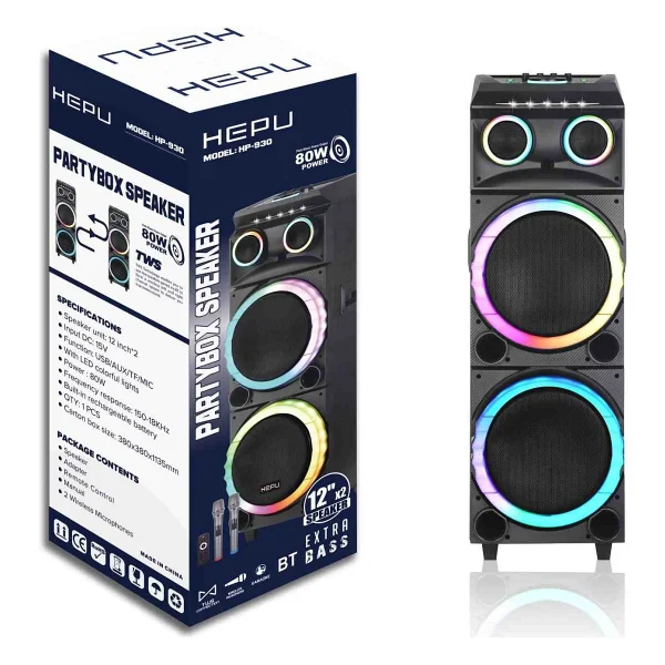Hepu HP-930 80 W Mikrofonlu Bluetooth Hoparlör - Görsel 6