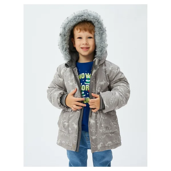 Koton 4wmb00003tw050 Kapüşonlu Erkek Bebek Şişme Mont - Görsel 7
