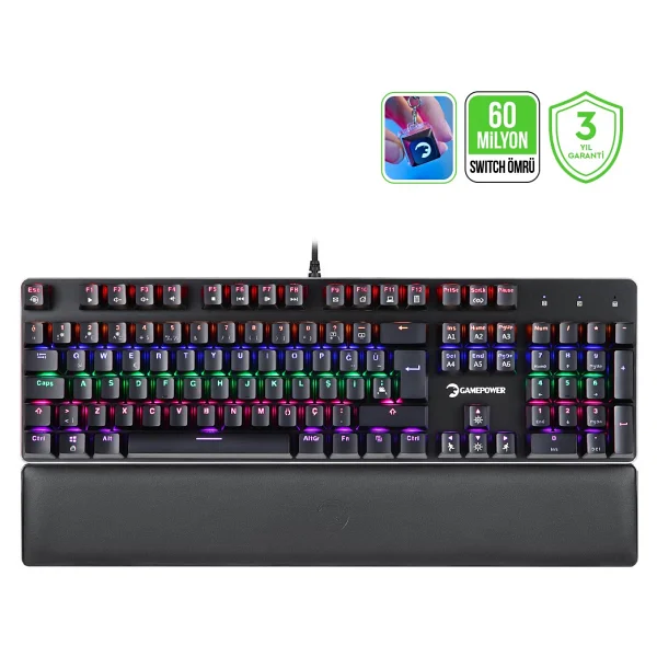 Gamepower Ogre RGB Red Switch Kablolu Mekanik Oyuncu Klavyesi - Görsel 3