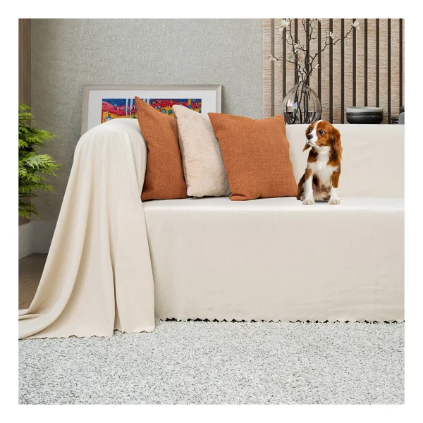 Latuda Concept Kaymaz Koltuk Örtüsü Çift Taraflı Mikrofiber Şönil 175x300 Cm Kapuçino - Kedi Köpek Ve Çocuk Dostu - 175 X 300 Cm - Görsel 9