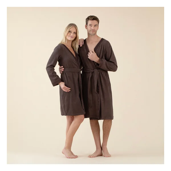 Chakra Floss Bambu Koyu Unisex Bornoz - Gri - Görsel 8
