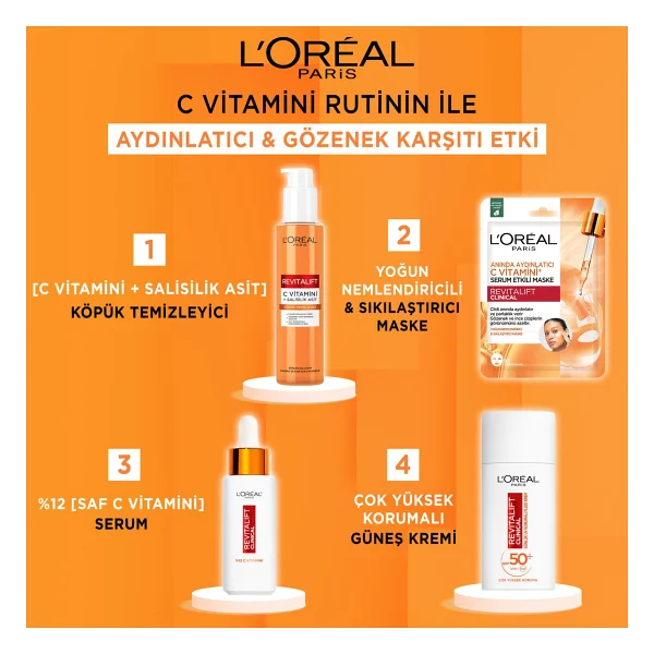L'oreal Paris Revitalift Clinical Anında Aydınlatıcı C Vitamini Serum Etkili Kağıt Maske - Görsel 2