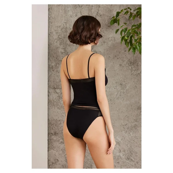 Pierre Cardin 379 Kadın Ip Askılı Atlet Külot Takım-Siyah - Görsel 2