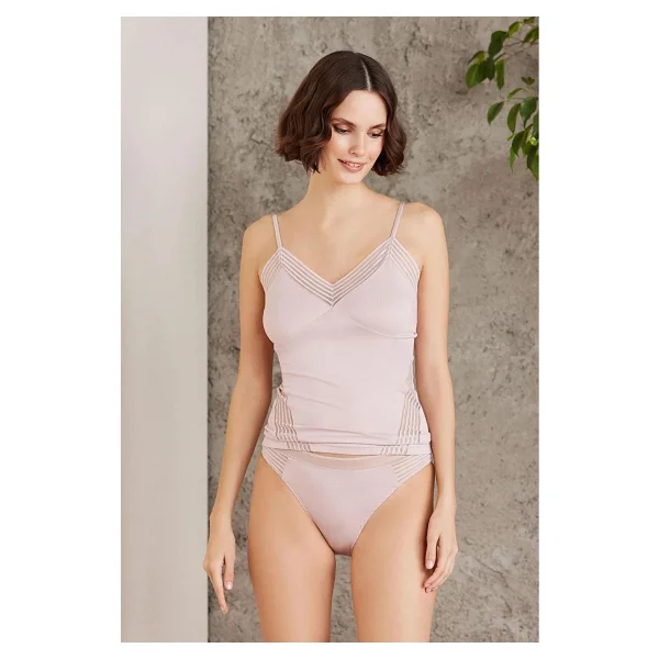 Pierre Cardin 379 Kadın Ip Askılı Atlet Külot Takım-Siyah - Görsel 6