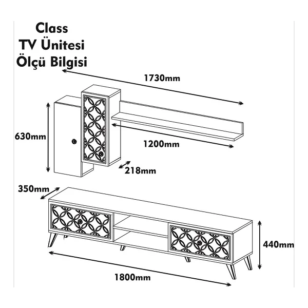 Variant Class TV Ünitesi Ceviz-Krem - Görsel 5