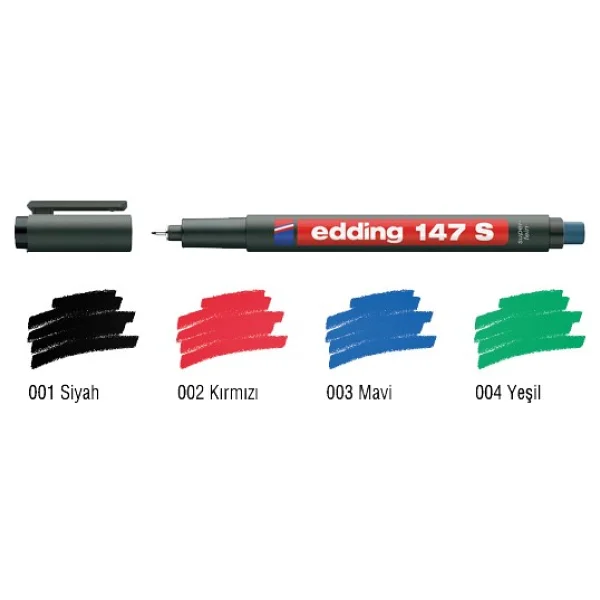 Edding 147s 10'lu Mavi Asetat Kalemi - Görsel 3