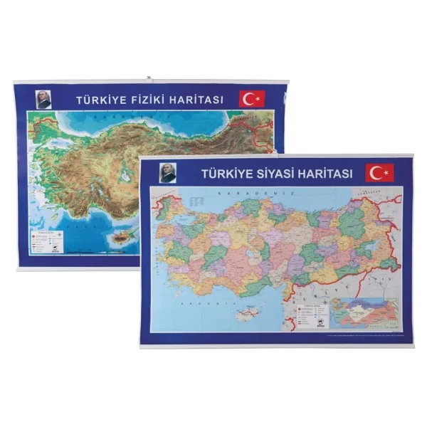 Gülpaş Harita Türkiye Fiziki Ve Siyasi 70-100 - Görsel 2