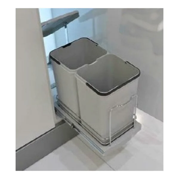 Starax S-2392 Teleskopik Raylı 12+12 Lt Plastik Gövde Çöp Kovası - Görsel 2