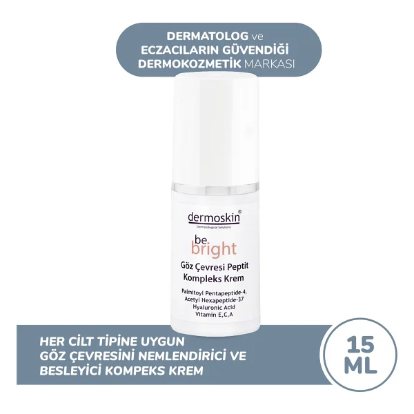 Dermoskin Be Bright Göz Çevresi Peptit Kompleks Krem 15 Ml - Görsel 8