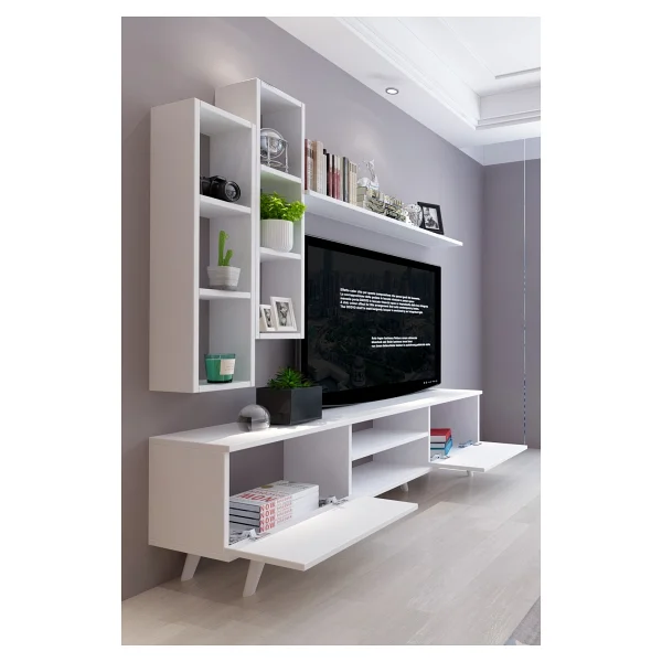 Moonlife İstanbul Dolaplı TV Ünitesi 2 Beyaz - Görsel 2