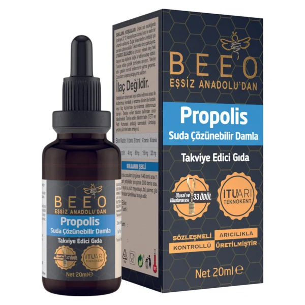Bee'o Suda Çözünebilir Propolis Damla 20 Ml - 20 Gr - Görsel 2