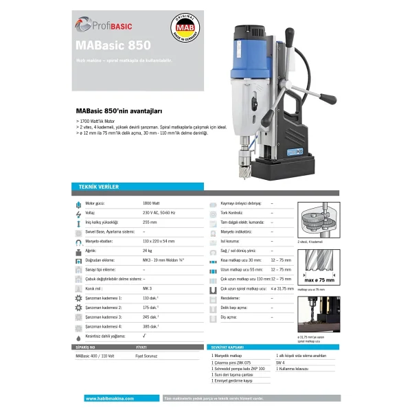 Bds Mabasic 850 1800 W Manyetik Matkap - Görsel 3