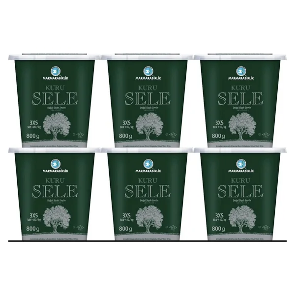 Marmarabirlik Kuru Sele 800 Gr 6'lı 3xs (381-410) Siyah Zeytin - Görsel 2