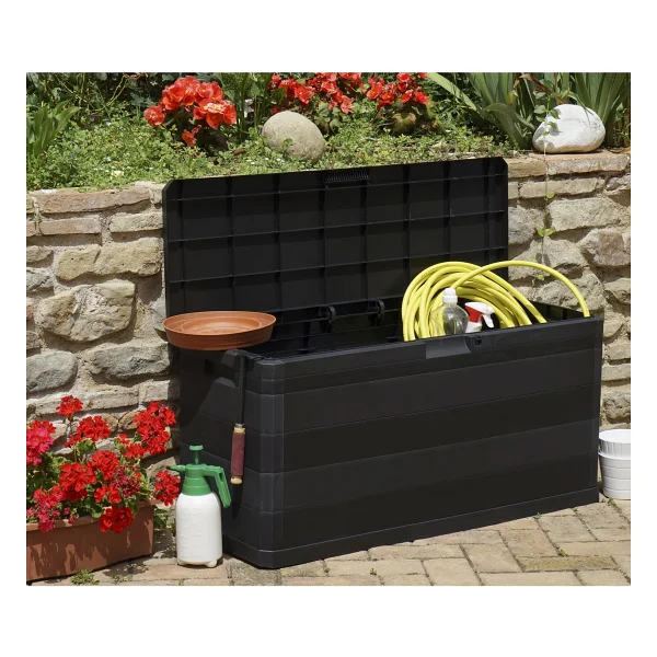 Toomax Multibox Elegance 280l Bahçe Depolama Sandığı, Plastik Sandık Siyah - Görsel 3