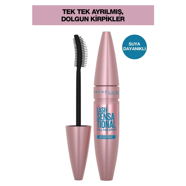 Maybelline New York Lash Sensational Yelpaze Etkili Waterproof Siyah Maskara - Görsel 8