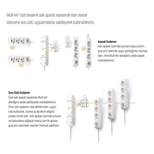 Viko Multi-Let Topraklı 5 M 2'li Priz - Görsel 4