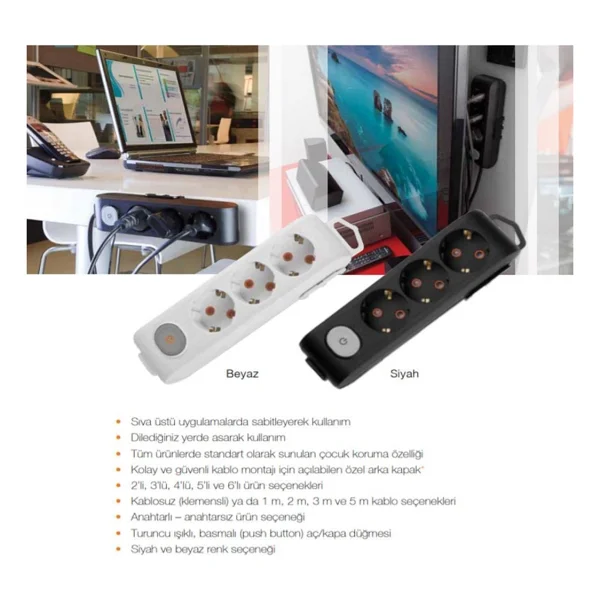 Viko Multi-Let Topraklı 5 M 2'li Priz - Görsel 5