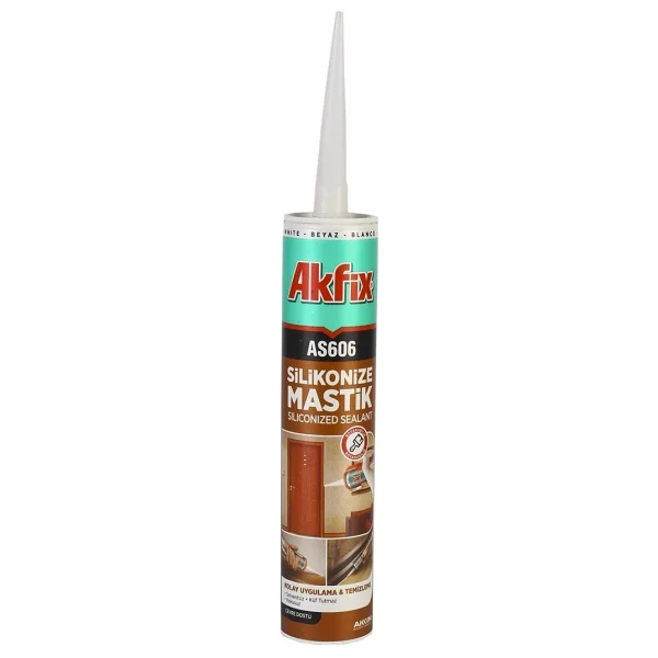 Akfix As606 500 Gr Siyah Silikonize Mastik - Görsel 2