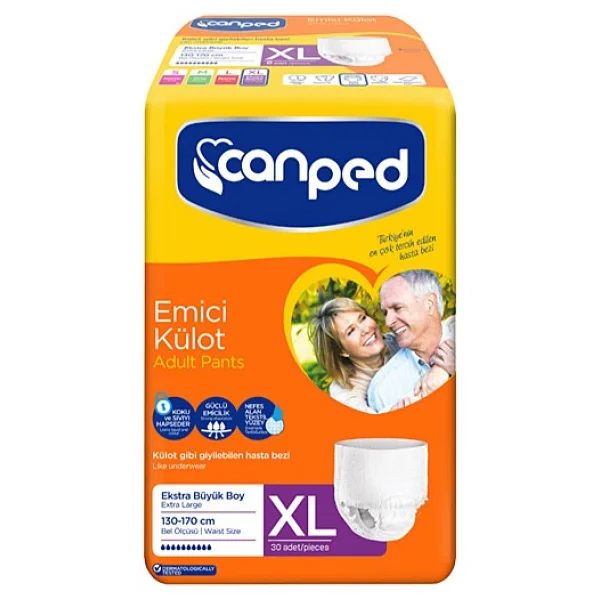 Canped Emici Külot Ekstra Büyük Boy XL 30'lu Hasta Bezi - Görsel 5