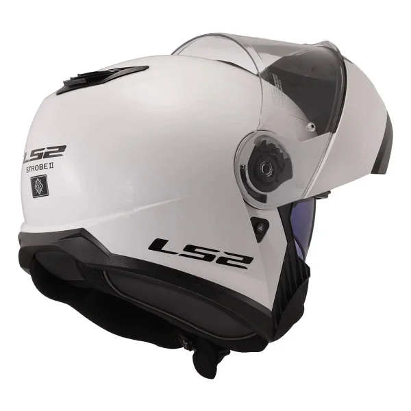 Ls2 Strobe 2 Beyaz Çene Açılır Motor Kaskı - Görsel 2