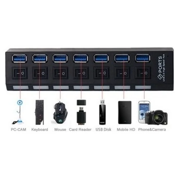 Alfais 5258 7 Port USB Çoğaltıcı - Görsel 2